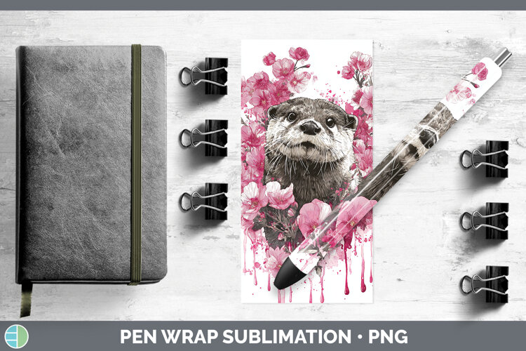 GorgeousWoodland Pink Drips Pen Wrap design.