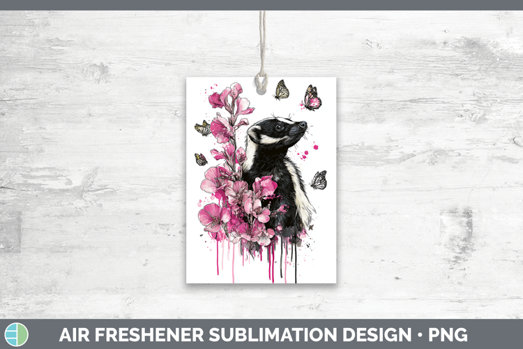 Woodland Pink Drips Skunk Air Freshener Sublimation Car Fres