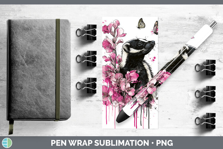 GorgeousWoodland Pink Drips Pen Wrap design.