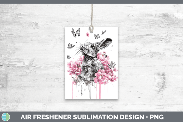 Woodland Pink Drips Snowshoe Hare Air Freshener Sublimation