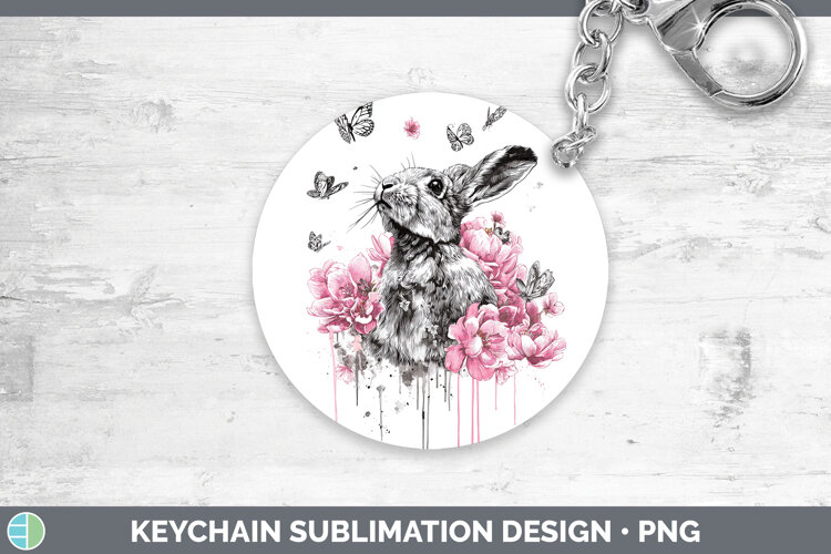 GorgeousWoodland Pink Drips Keychain design.