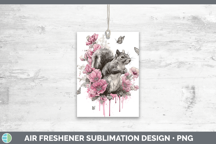 Woodland Pink Drips Squirrel Air Freshener Sublimation Car F