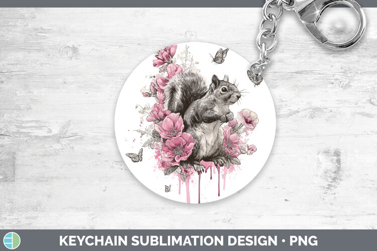 GorgeousWoodland Pink Drips Keychain design.