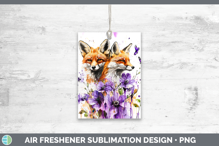 Woodland Purple Drips Fox Air Freshener Sublimation Car Fres