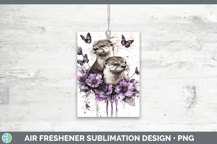 Woodland Purple Drips Otter Air Freshener Sublimation Car Fr