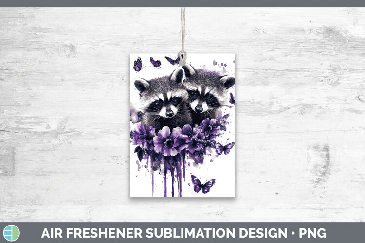 Woodland Purple Drips Raccoon Air Freshener Sublimation Car