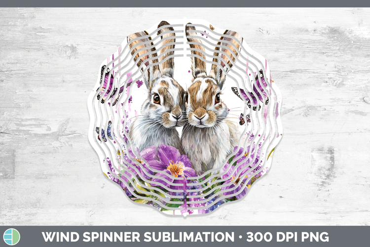Woodland Purple Drips Snowshoe Hare Wind Spinner Sublimation