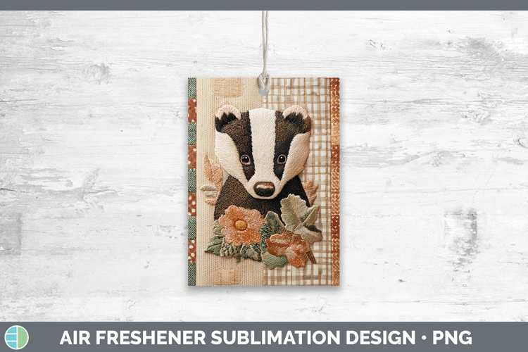 Badger Woodland Quilted Patchwork Air Freshener Sublimation