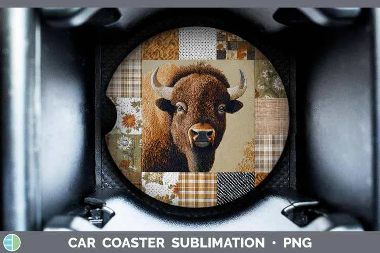 GorgeousWoodland Quilted Patchwork Car Coaster design.