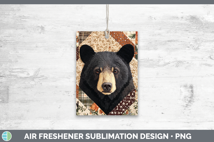 Black Bear Woodland Quilted Patchwork Air Freshener Sublimat
