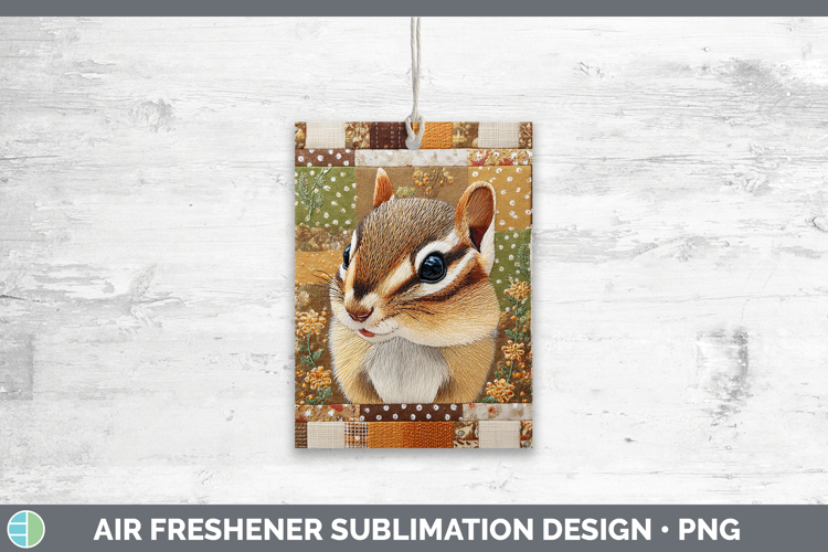 Chipmunk Woodland Quilted Patchwork Air Freshener Sublimatio