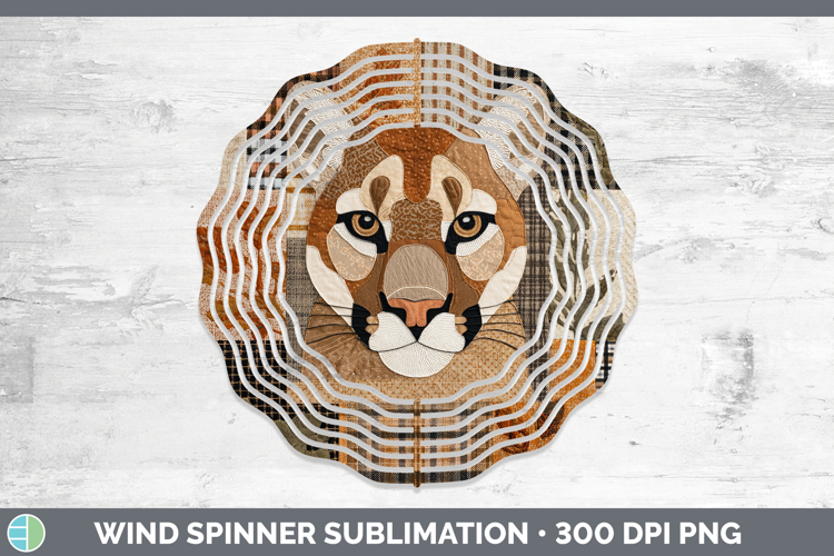 Cougar Woodland Quilted Patchwork Wind Spinner Sublimation D