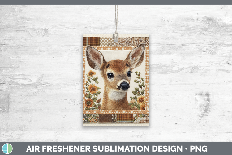 Deer Woodland Quilted Patchwork Air Freshener Sublimation De