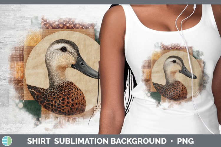 Duck Woodland Quilted Patchwork Shirt Sublimation Design