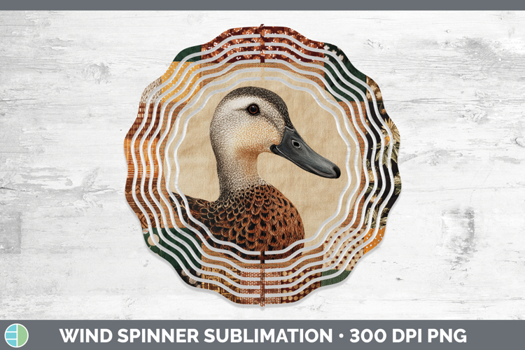 Duck Woodland Quilted Patchwork Wind Spinner Sublimation Des