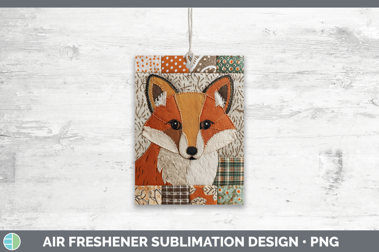 Fox Woodland Quilted Patchwork Air Freshener Sublimation Des