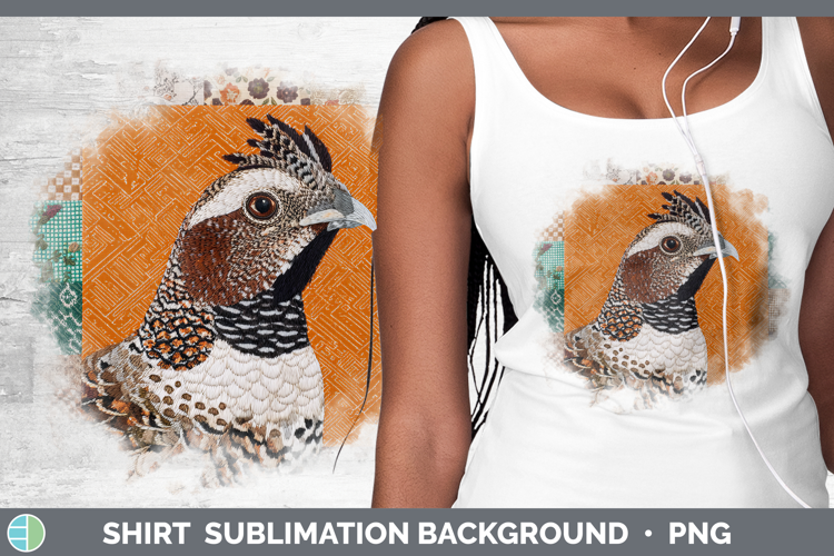 Grouse Woodland Quilted Patchwork Shirt Sublimation Design