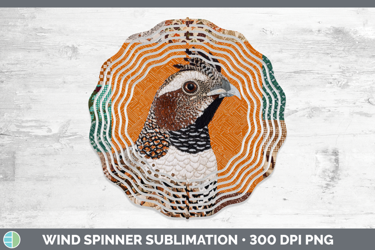 Grouse Woodland Quilted Patchwork Wind Spinner Sublimation D