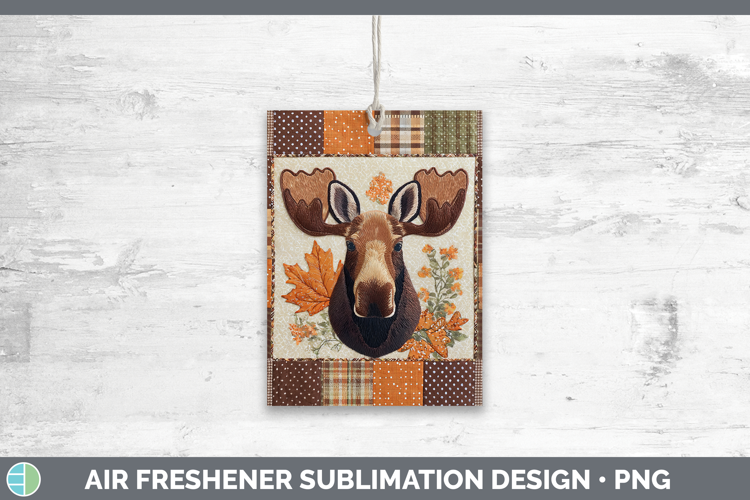 Moose Woodland Quilted Patchwork Air Freshener Sublimation D