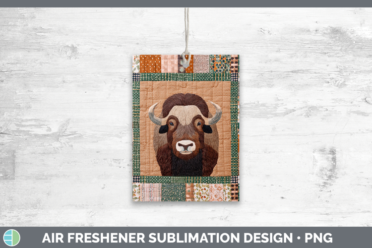 Musk Ox Woodland Quilted Patchwork Air Freshener Sublimation