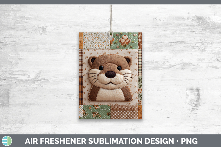 Otter Woodland Quilted Patchwork Air Freshener Sublimation D