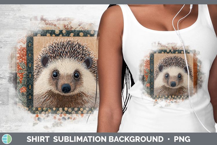 Porcupine Woodland Quilted Patchwork Shirt Sublimation Desig