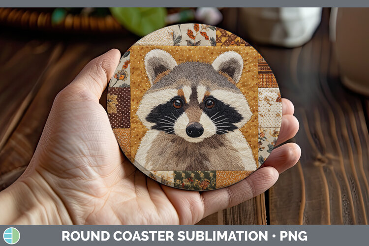 GorgeousWoodland Quilted Patchwork Round Coaster design.