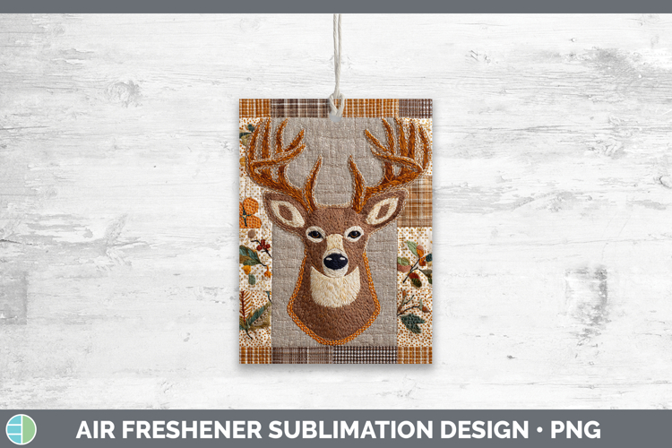 Reindeer Woodland Quilted Patchwork Air Freshener Sublimatio