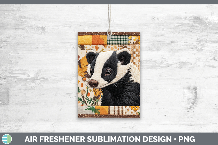 Skunk Woodland Quilted Patchwork Air Freshener Sublimation D