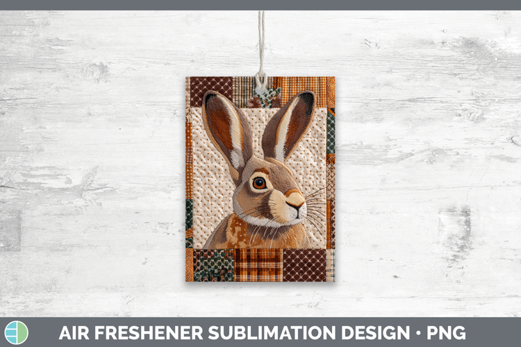 Snowshoe Hare Woodland Quilted Patchwork Air Freshener Subli