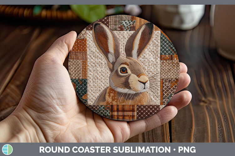 GorgeousWoodland Quilted Patchwork Round Coaster design.