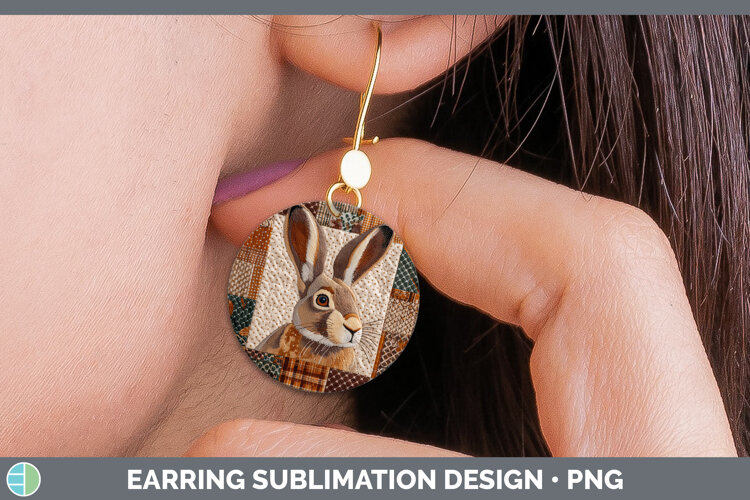 GorgeousWoodland Quilted Patchwork Round Earrings design.