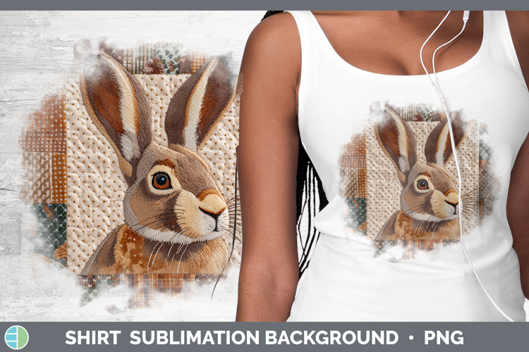 Snowshoe Hare Woodland Quilted Patchwork Shirt Sublimation D