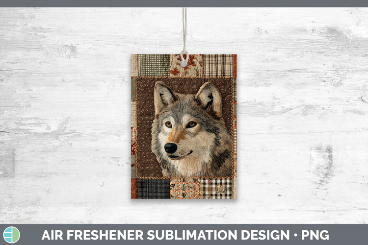Wolf Woodland Quilted Patchwork Air Freshener Sublimation De