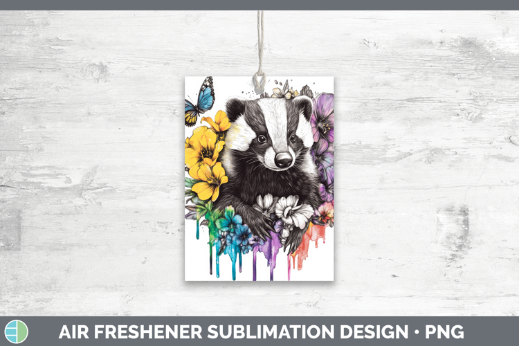 Badger Air Freshener Woodland Rainbow Splash Sublimation Car