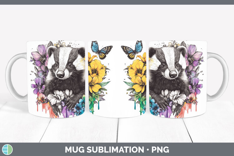 GorgeousWoodland Rainbow Splash Mug Wrap design.