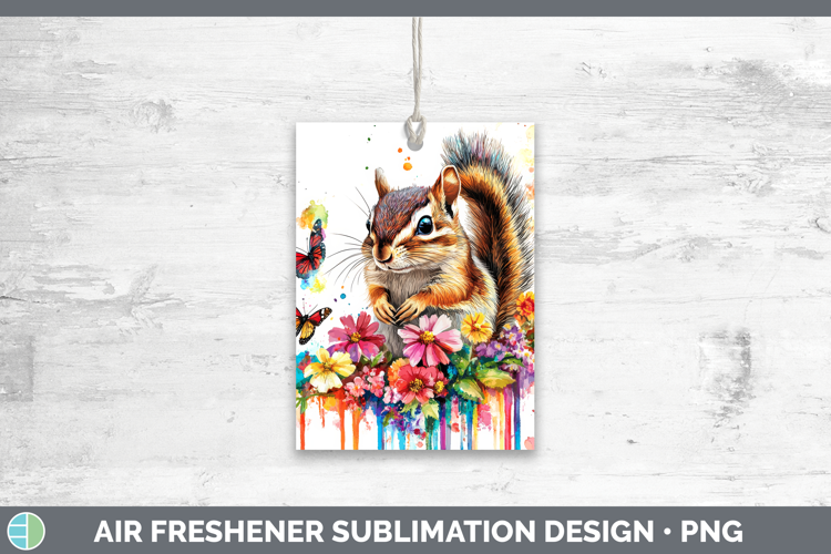 Chipmunk Air Freshener Woodland Rainbow Splash Sublimation C