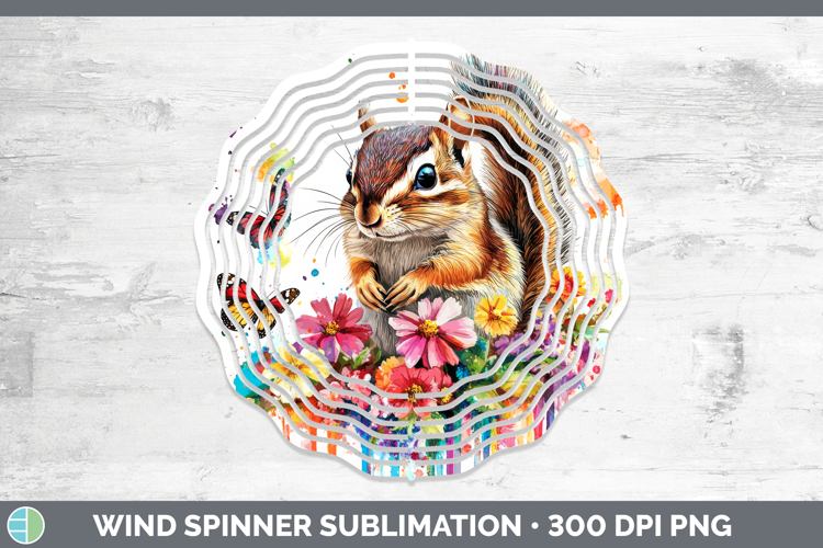 Chipmunk Wind Spinner Woodland Rainbow Splash Sublimation Sp
