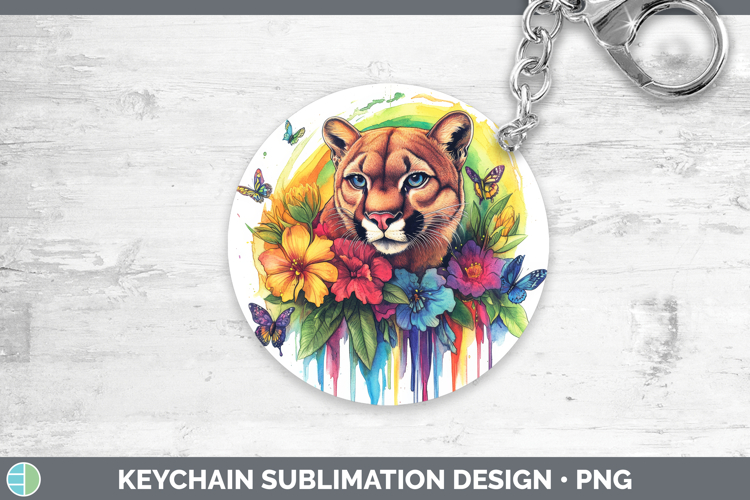 GorgeousWoodland Rainbow Splash Keychain design.