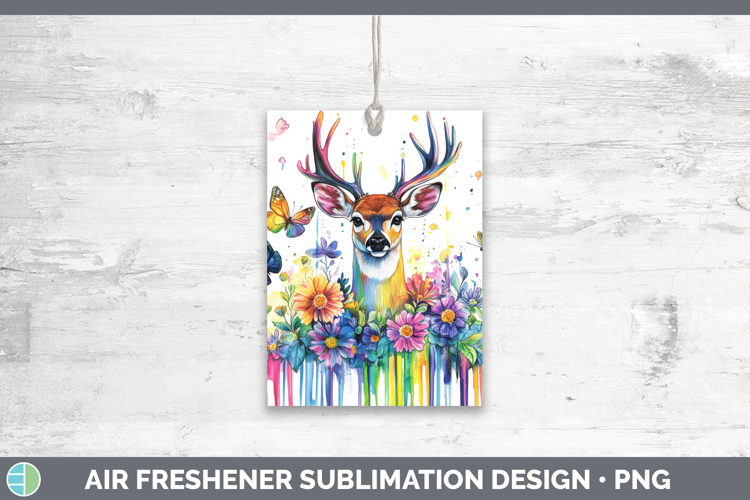 Deer Air Freshener Woodland Rainbow Splash Sublimation Car F