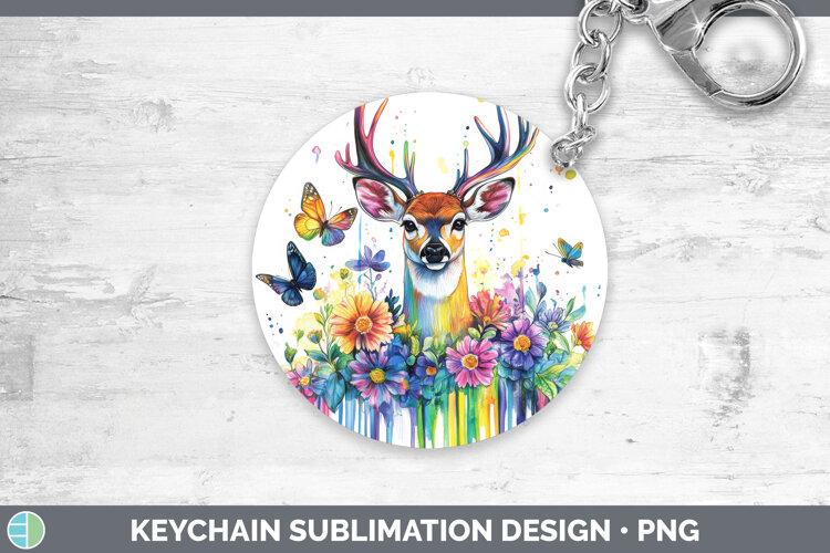 GorgeousWoodland Rainbow Splash Keychain design.