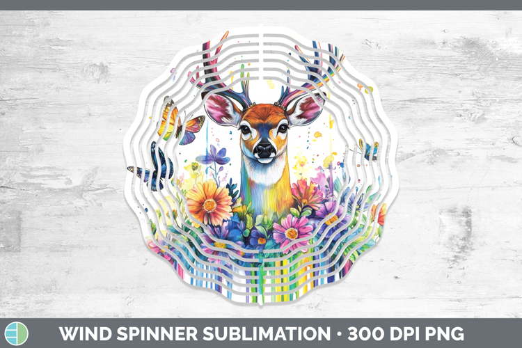 Deer Wind Spinner Woodland Rainbow Splash Sublimation Spinne