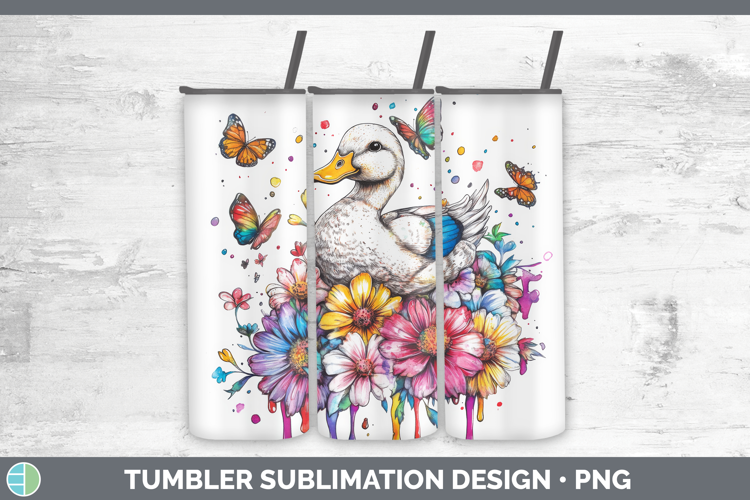 Duck Tumbler Woodland Rainbow Splash Sublimation 20 oz Skinn