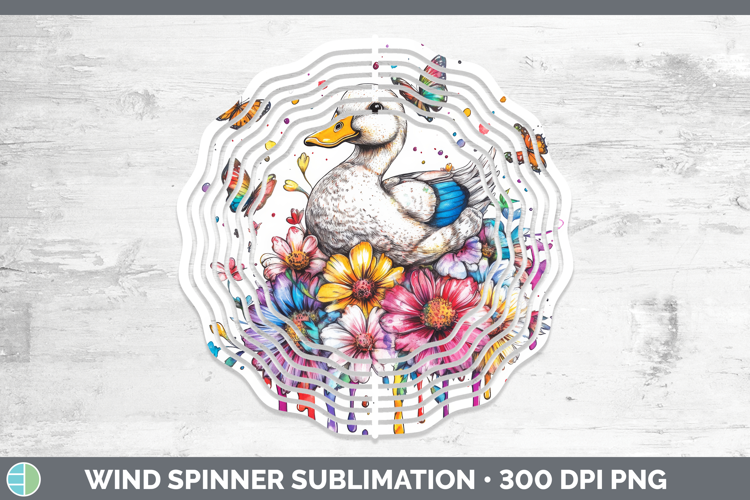 Duck Wind Spinner Woodland Rainbow Splash Sublimation Spinne