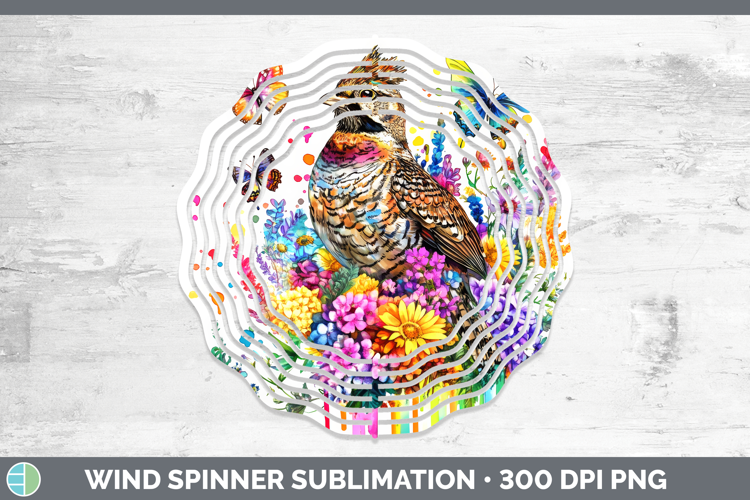 Grouse Wind Spinner Woodland Rainbow Splash Sublimation Spin