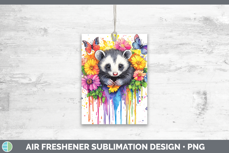 Opossum Air Freshener Woodland Rainbow Splash Sublimation Ca