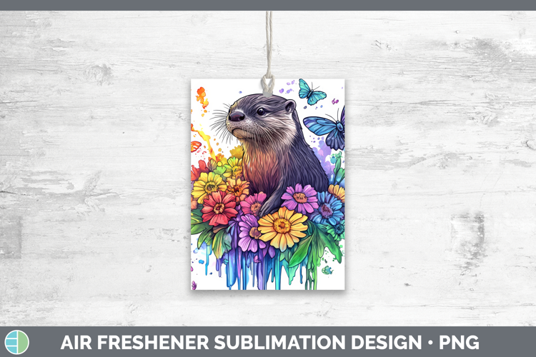 Otter Air Freshener Woodland Rainbow Splash Sublimation Car