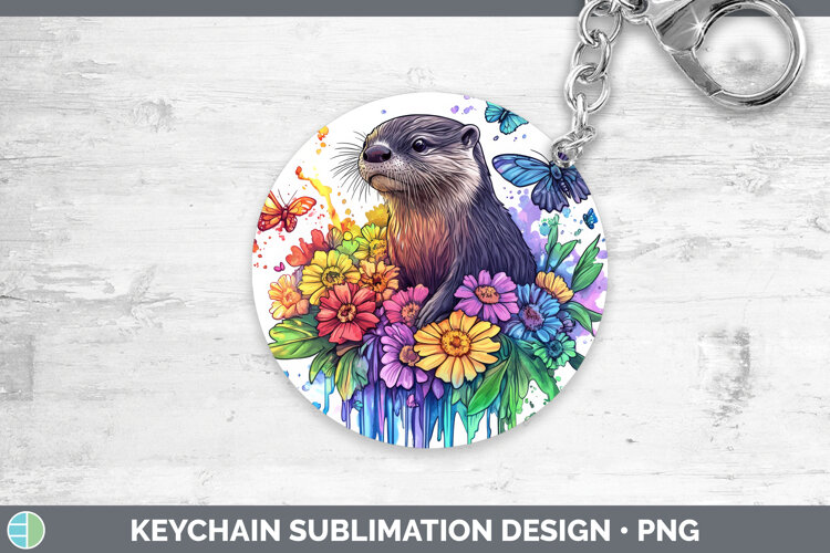 GorgeousWoodland Rainbow Splash Keychain design.