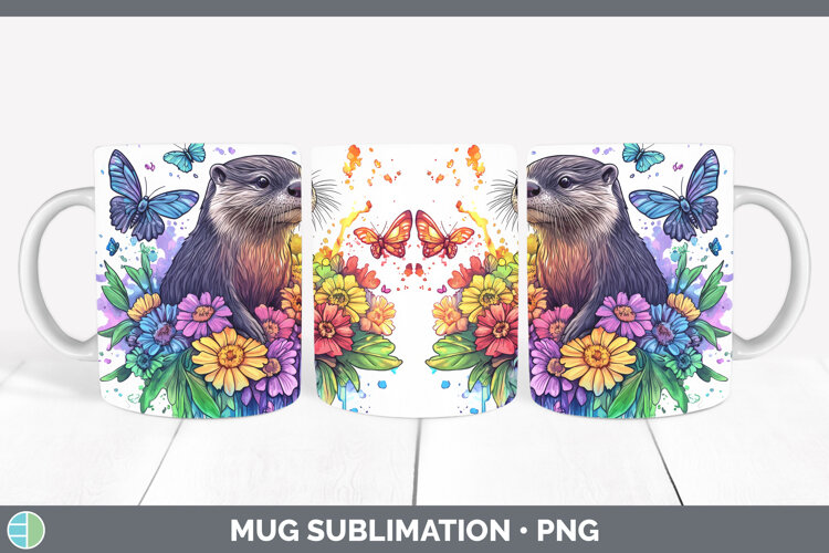 GorgeousWoodland Rainbow Splash Mug Wrap design.