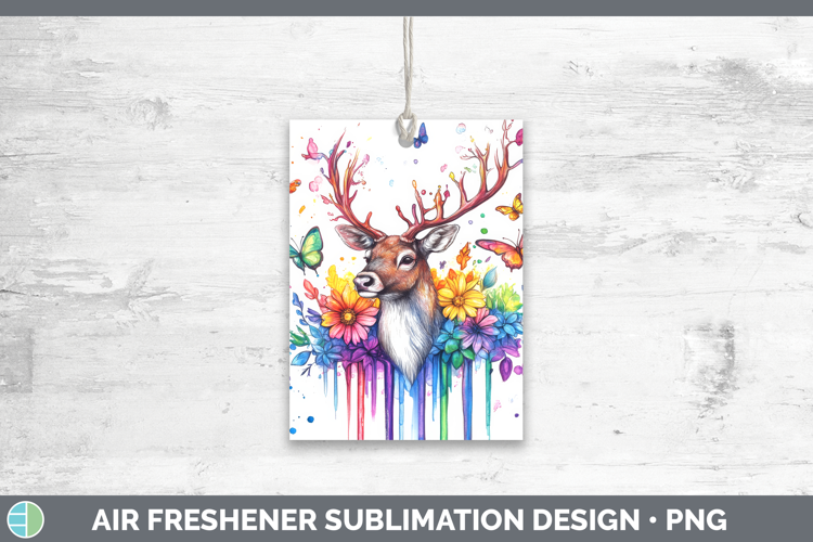 Reindeer Air Freshener Woodland Rainbow Splash Sublimation C